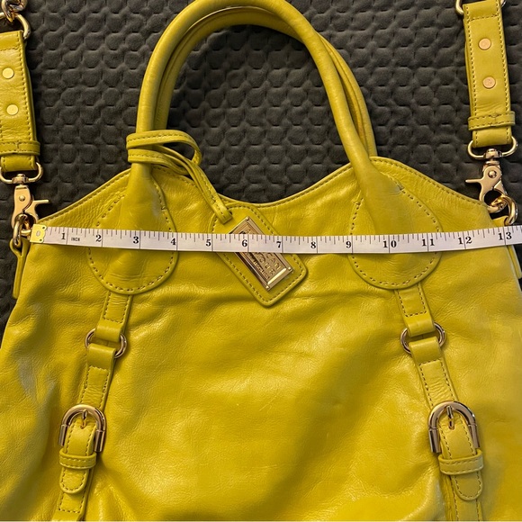Used only once!  Gorgeous Badgley Mischka American Glamour yellow leather bag - Picture 11 of 13